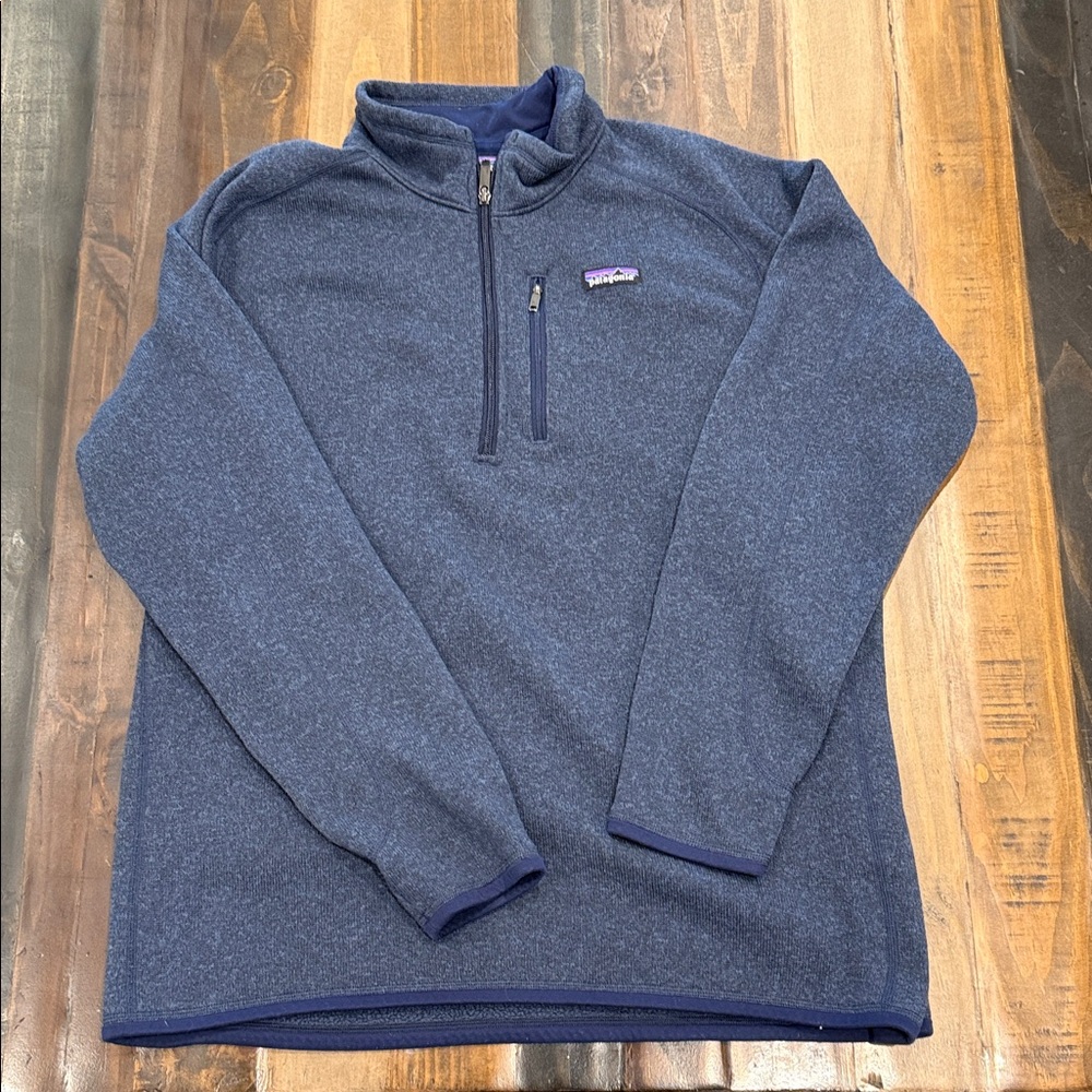 Patagonia Men's Blue Zip-Up Sweater